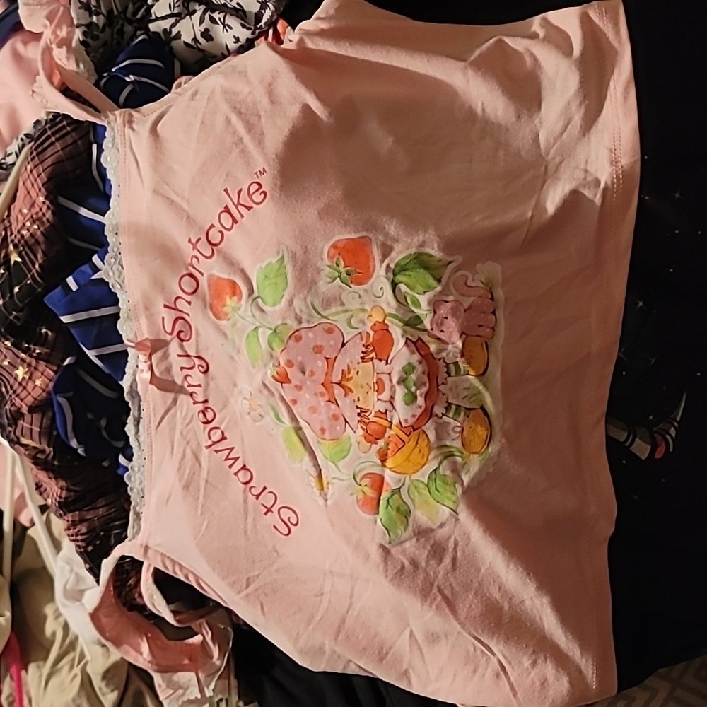 Hot Topic crop camisole pastel Strawberry Shortcake plus sized 2 2xl NWT